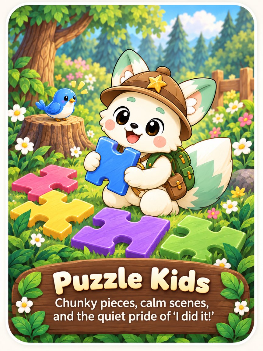 Puzzle Kids — chunky pieces, calm scenes